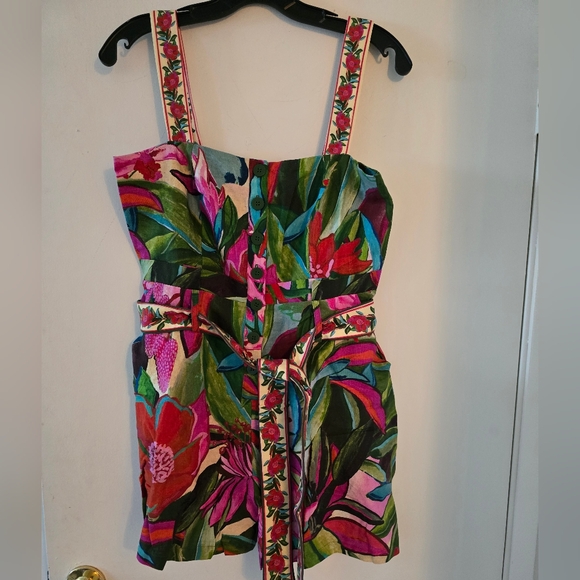 Farm Rio Linen Blend Romper - Picture 5 of 7